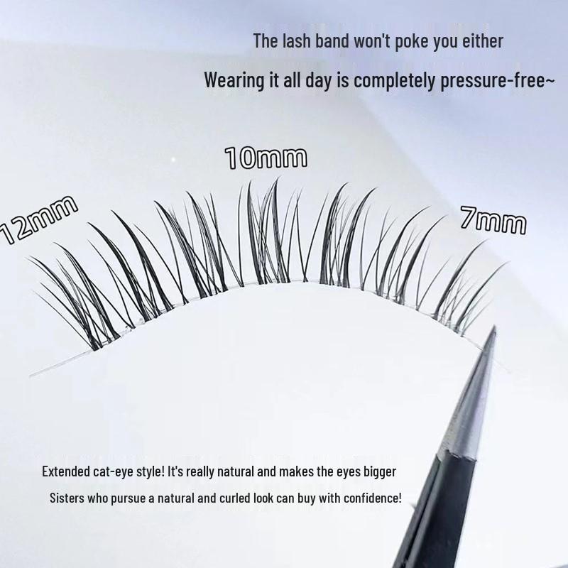 Warm-Sensation Natural Long False Eyelashes: One-Piece Handmade for Beginners, Nude Makeup Effect