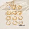 Hot Sale Women's Ring Set Geometric Inlaid with Special-Shaped Pearl Design Open Ring