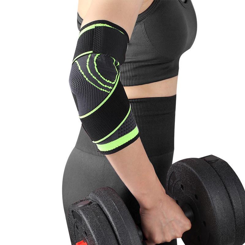 Outdoor-Sportarten Fitness Pflege Ellenbogen Schweiß Atmungsaktiv Nylon Gestrickte Ellenbogenbandage Elastischer Druckgurt Rutschfeste Schutzausrüstung