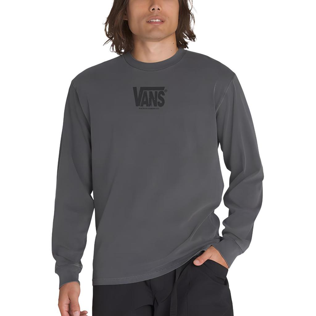 Vans Letter Pattern Vintage Comfortable Long Sleeve T-Shirt Unisex Tops Black VN000M2ZBLK