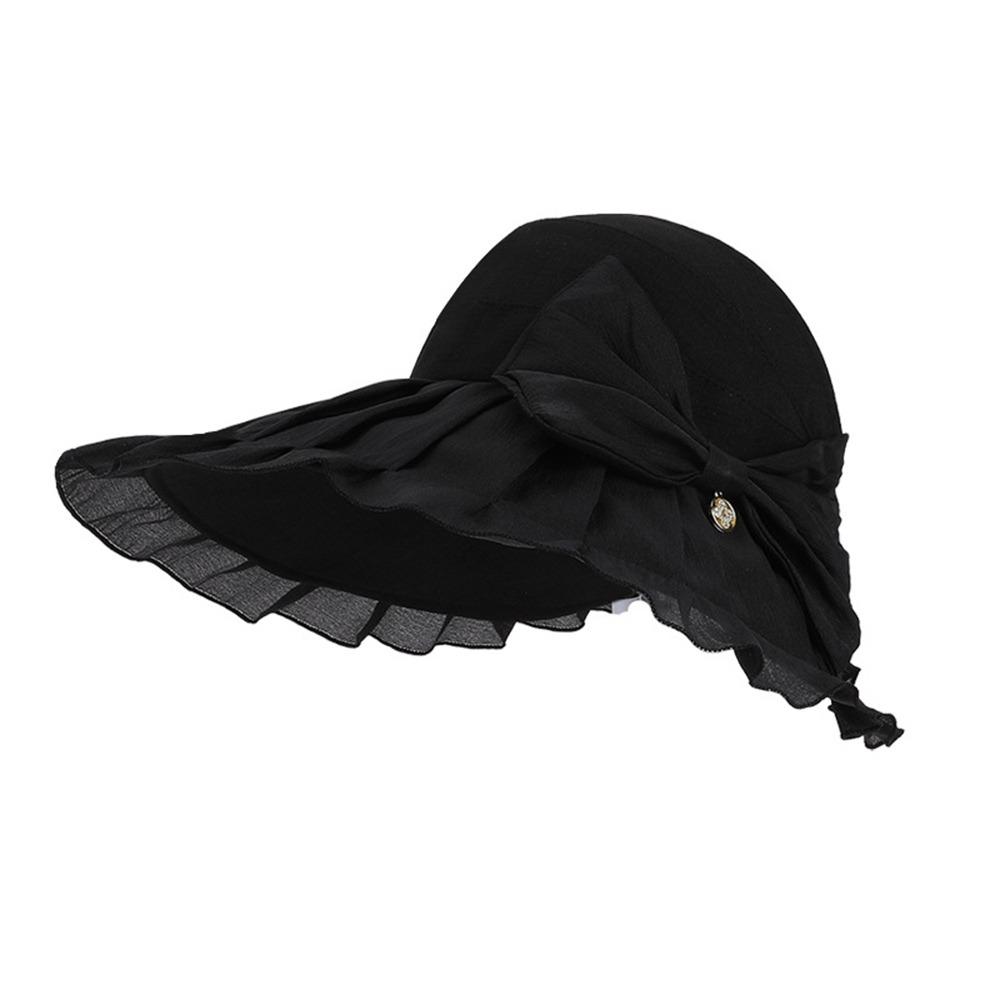

Open Crown Women s Sun Hats Wide Brim Panama Cap Versatile Bucket Hats Outdoor чёрный