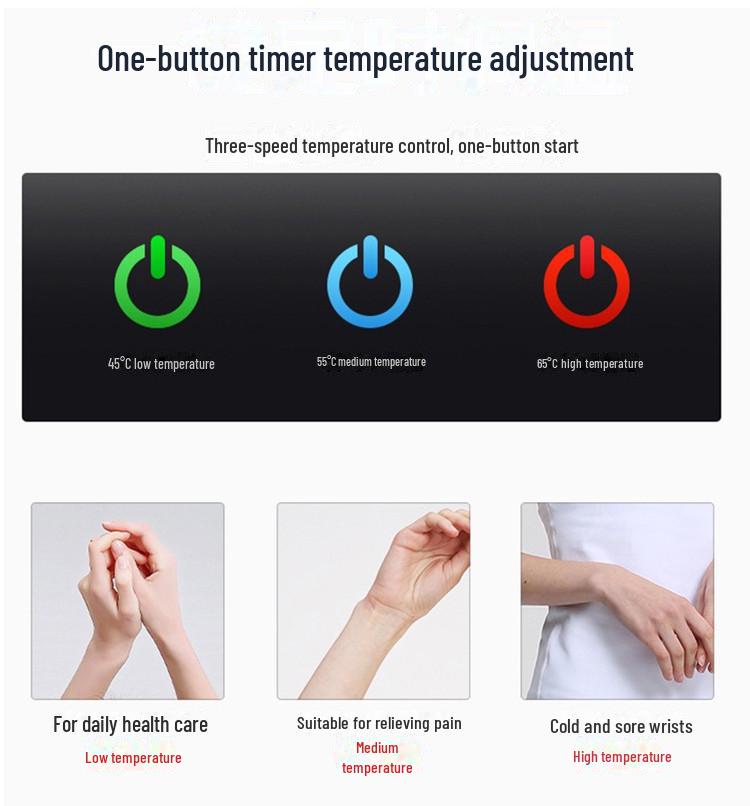 Smart USB Heating Wristband with Three-Speed Temperature Control and Moxibustion Therapy