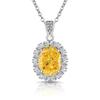 Flashy Ice Flower Cut Gemstone Necklace with High Carbon Diamond Pendant - Women's Fashionable Luxury Jewelry