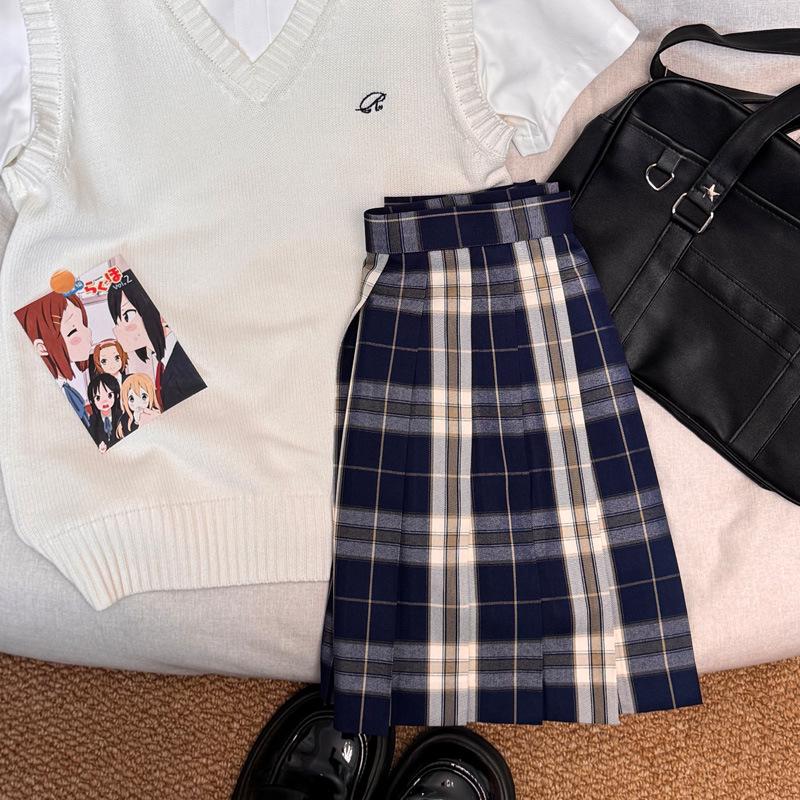 Japanese Style Authentic Pleated Tartan Skirt - School Uniform & Academic Style, Popular Whitening Summer Item