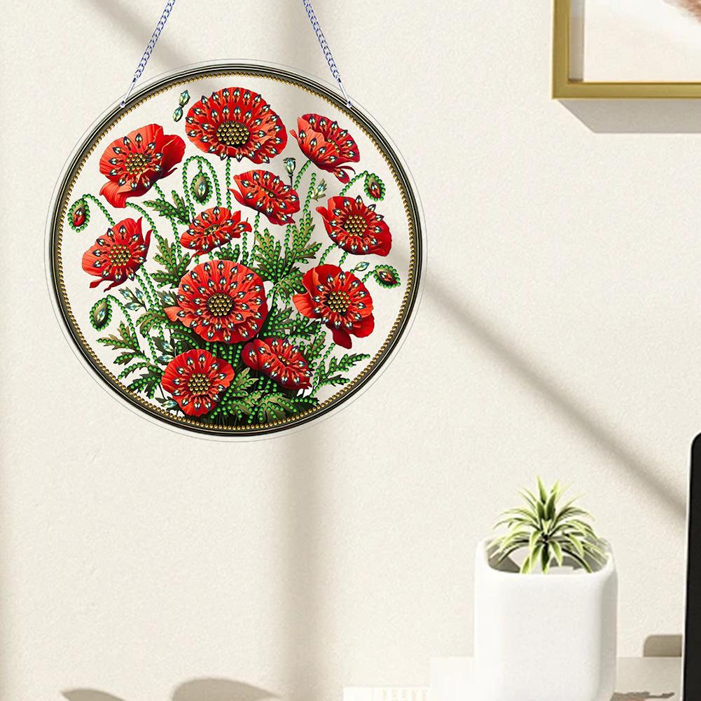 2D/Flat DIY Diamond Art Suncatcher Hanging Diamond Art Kits Rhinestone Diamond Art Window Pendants Wall Decor for Home & Windows