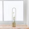 TETSUNAGI Flower Vase (Beige) [Made In Tsubame-Sanjo] Mini Steel and Glass Test Tube Vase, Made In Japan, Ideal for Home Decor, Plant Accessories,