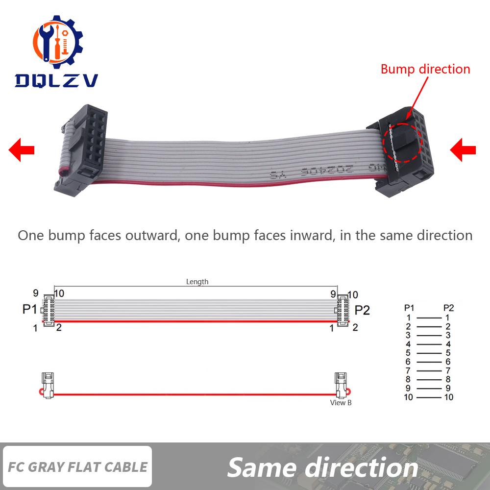 

1PCS 2.54MM Pitch FC-6/8/10/16/20/40/50 Pin 20/30/50/CM Gray Flat Ribbon Jtag Isp Download Data Cable 2.54mm 10CM&2x3Pin 6P