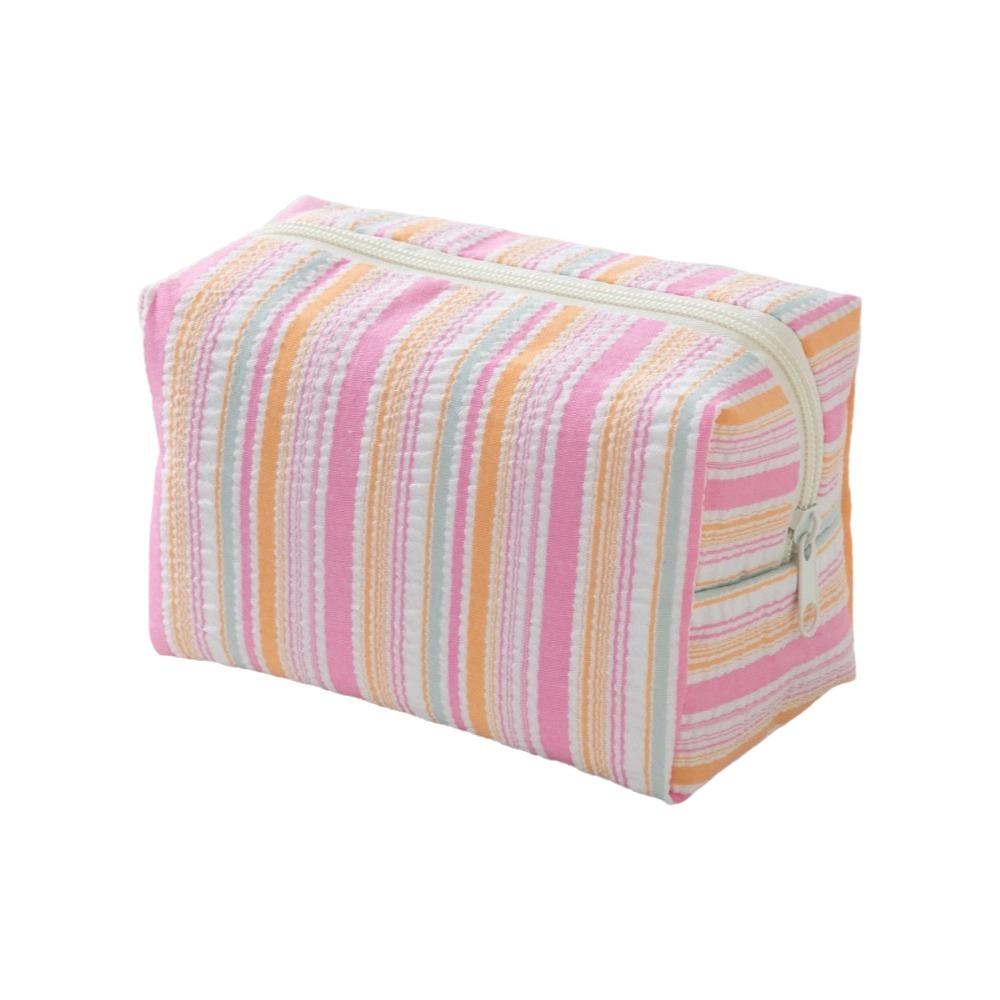 Lightweight Striped Makeup Pouch Large Capacity Travel Skincare Bag Cosmetic Bag Women розовый