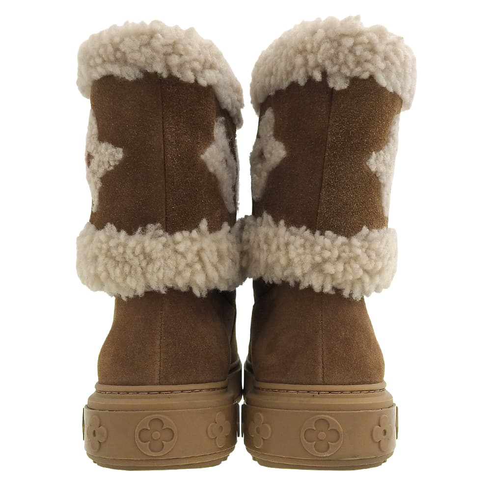 Louis Vuitton Snowdrop Line Suede Ankle Boots, Women's, Brown, Size 35, 1A95DS, Made In 2021 Shoes 35 BrownUsed