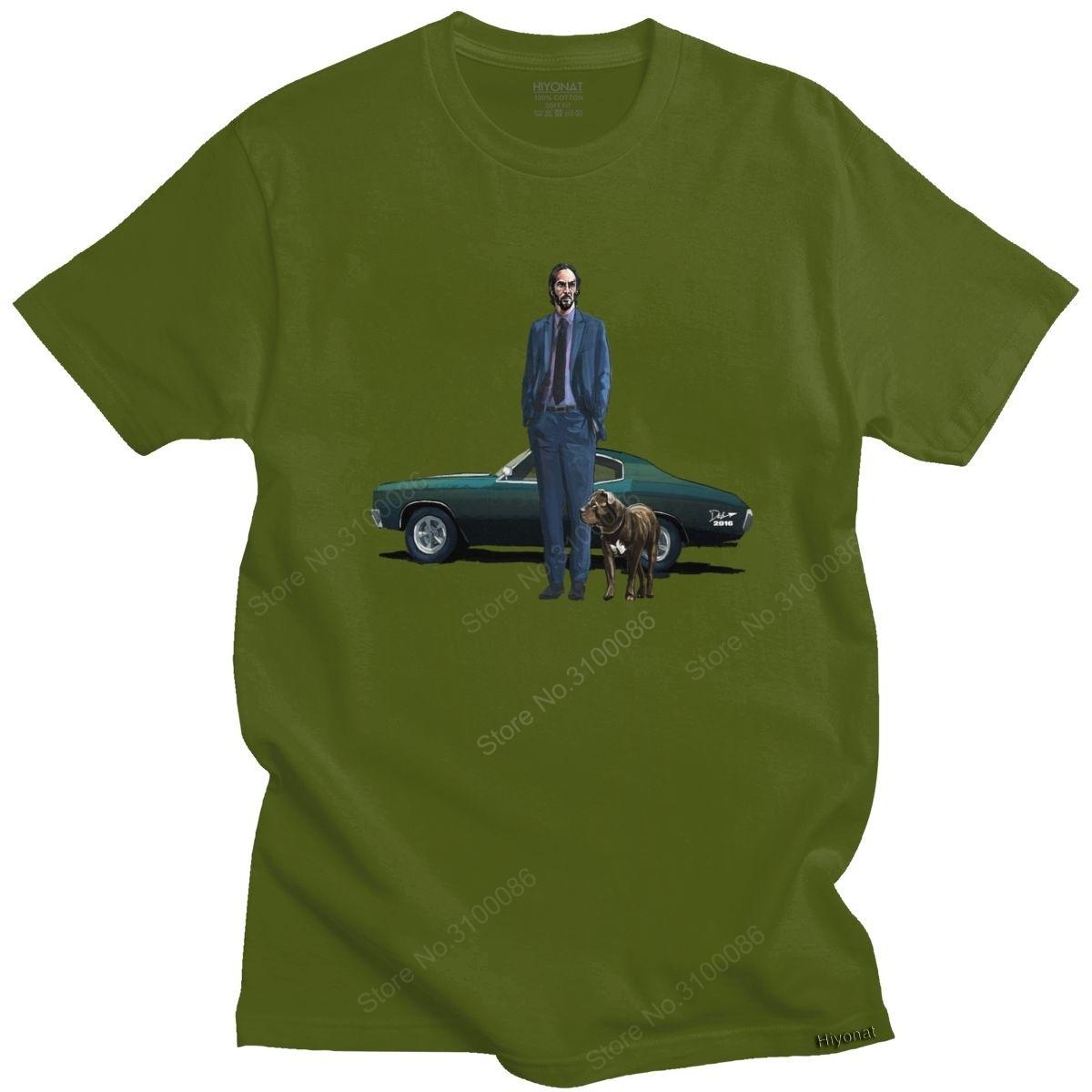 

Kawaii Fashion John Wick Tshirt Men O-neck Short Sleeved Pitbull Dog Graphic T-shirt Pre-shrunk Cotton Regular Fit Tee Tops 3XL