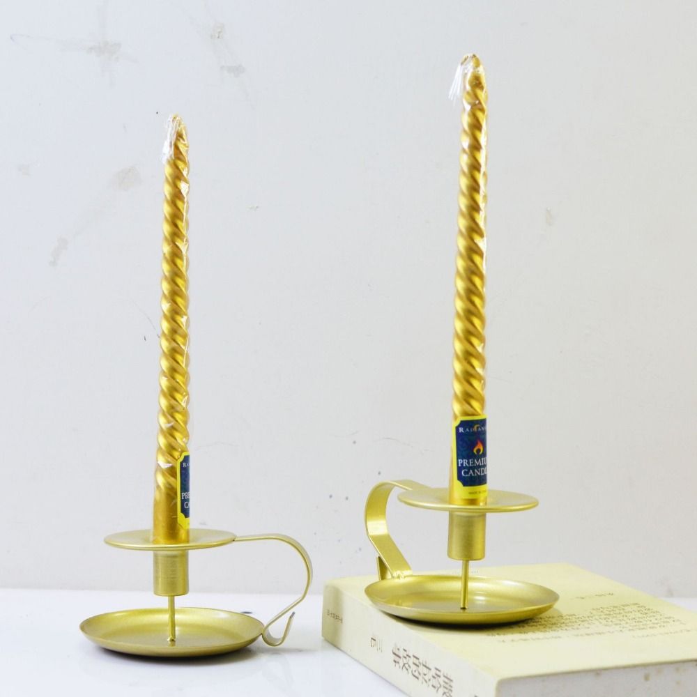 European Style Handheld Metal Candlestick Anti-slip Tabletop Candles Stand Aromatherapy