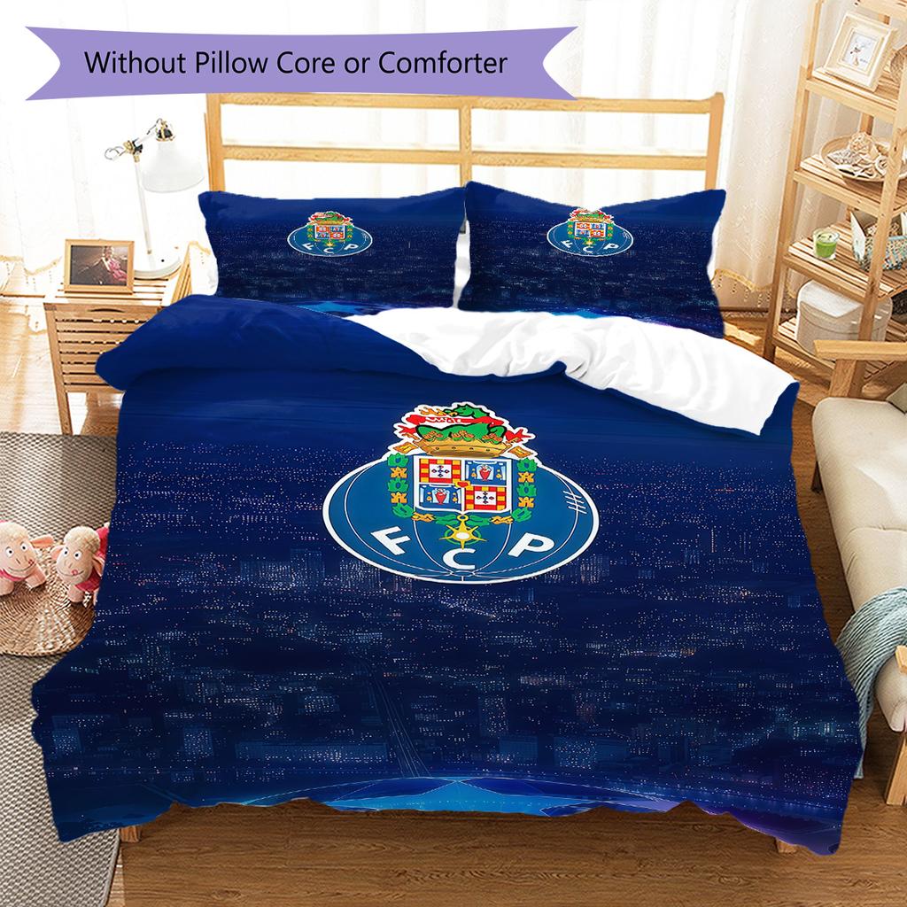 Juego de edredón y fundas de almohada del club de Oporto Decoración del hogar Regalo de cumpleaños (1 * funda nórdica + 2 * fundas de almohada, sin núcleo)