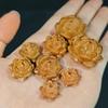 Perles de Bijoux sculptées Lotus en Bois de Pêcher - Accessoires Artisanaux en Bois à Quatre Couches faits à la Main