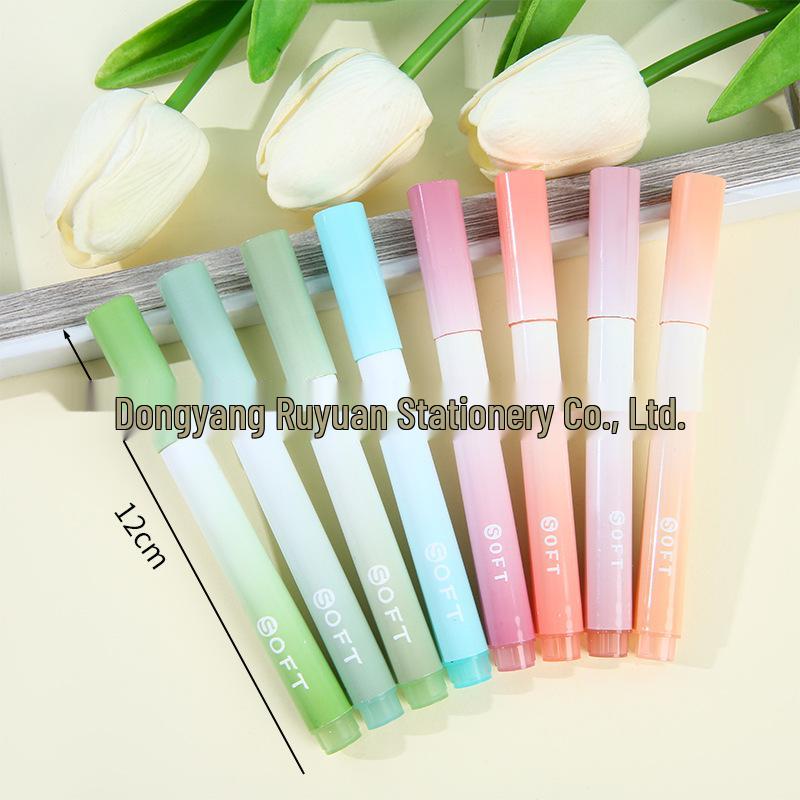 Gradient Highlighter Pen: Eye-Friendly, Large Capacity, Vibrant Colors for Students