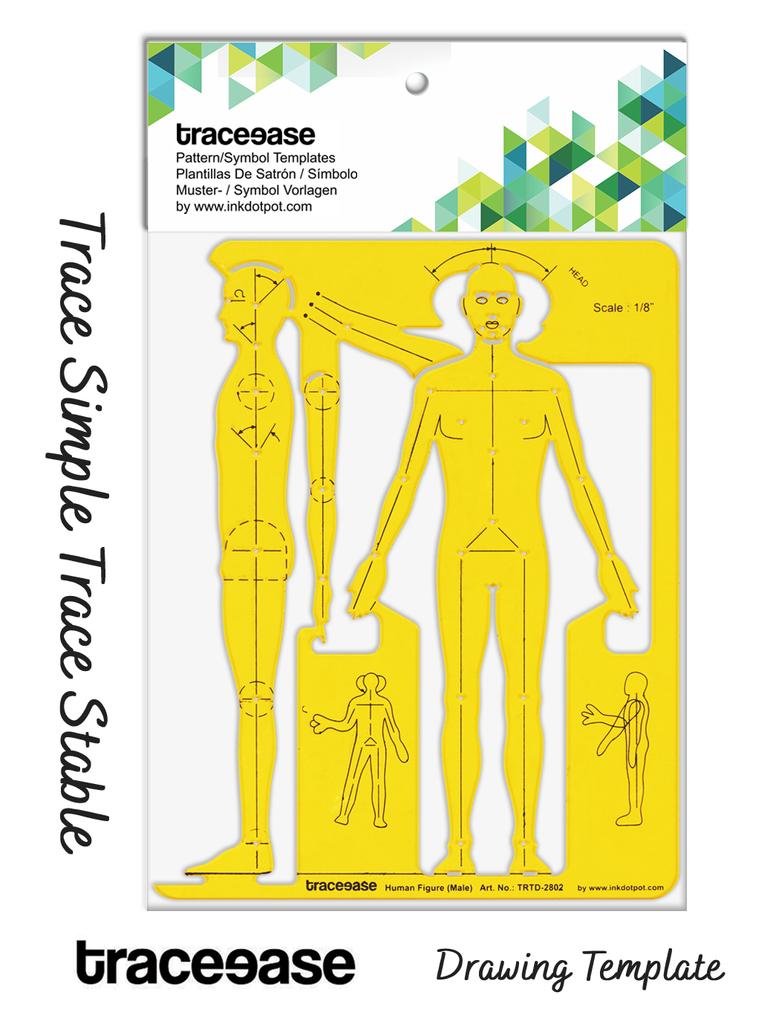 Traceease Male Human Figure Template Stencils Designer  S Drafting Tools- 1