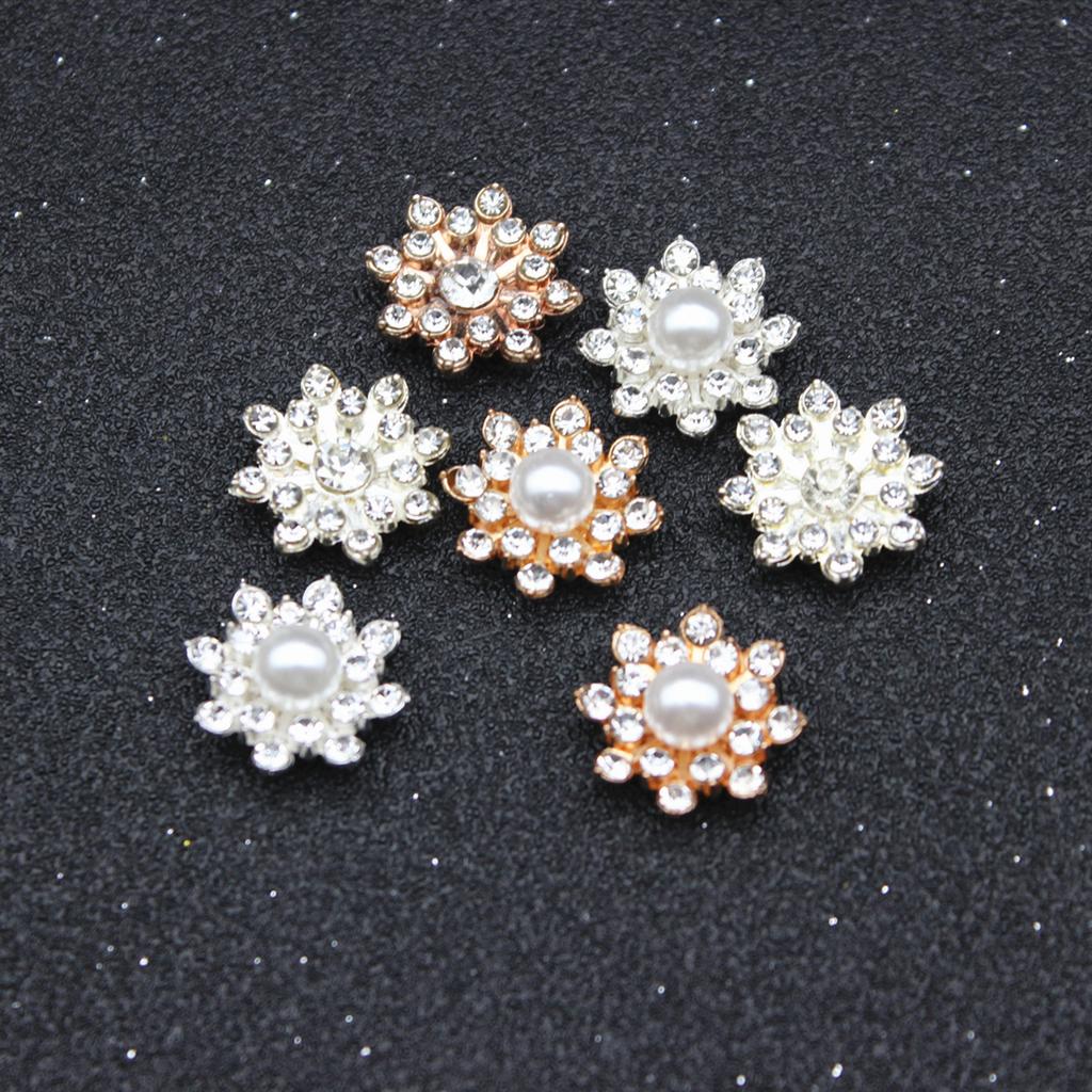 10PcsDIY Handmade Hair Accessories Rhinestone Flower Alloy Material DIY Mobile Phone Case Sticker Diamond DIY Jewelry Accessories