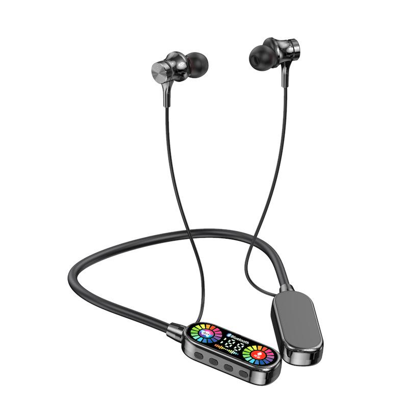 Long Battery Life Neck-Hanging Voice-Control Sports Bluetooth Headset with Song Recording and In-Ear Monitoring