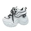 Fashion 9CM New Spring Women Hollow Sneakers 2025 Summer Casual Vulcanized Shoes High Platform Breathable Mesh Sneakers Female Dad Shoes