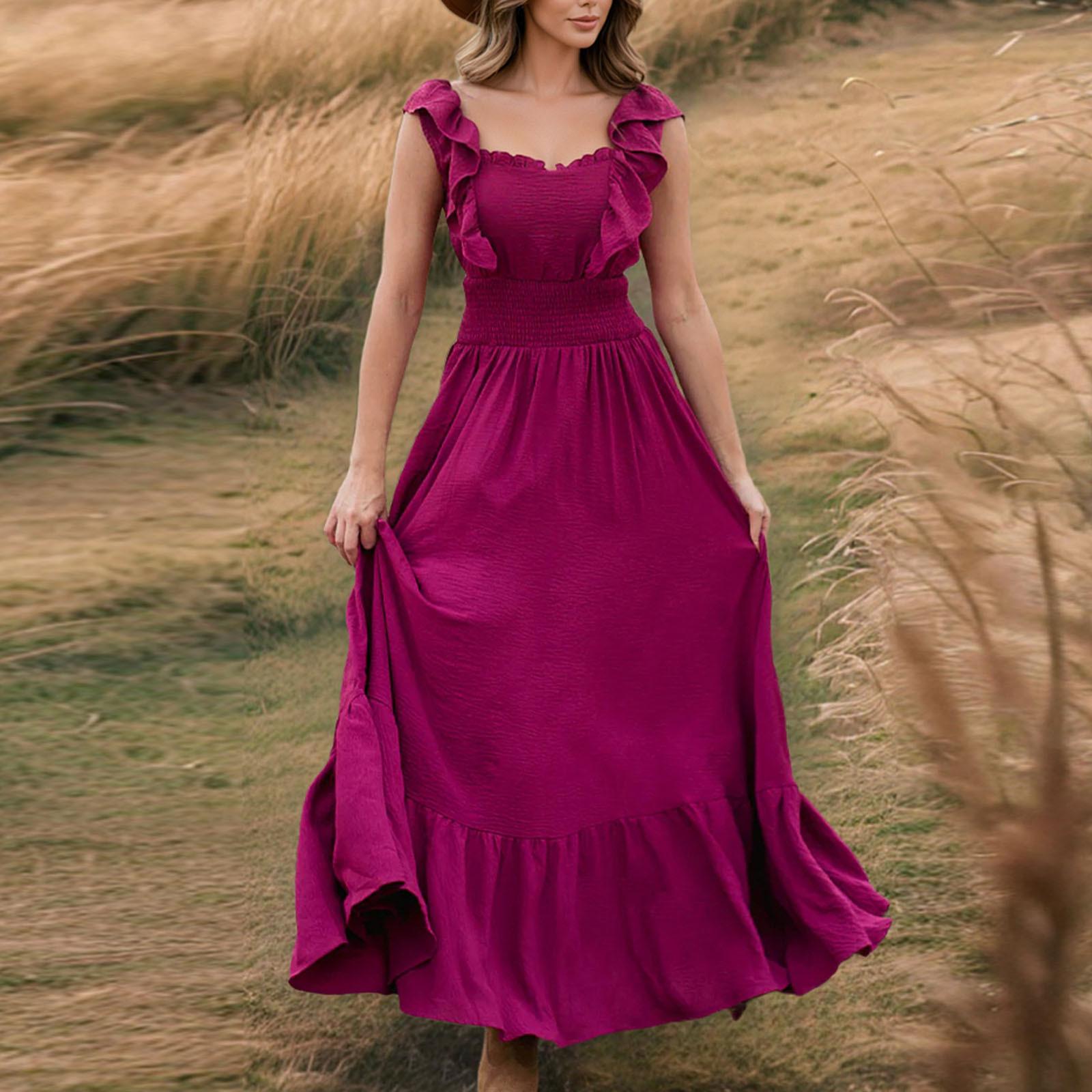 

Женские модные ретро платья с одним вырезом без бретелек, тонкие, с оборками, однотонные платья XL вино красного