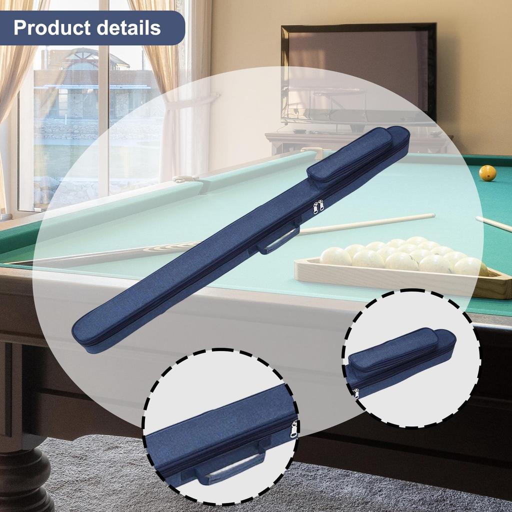 Pool Billiard Cue Sticks Resistant Organizing Storage with Zipper Pocket for 1/2 3/4 Snooker Club