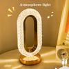 Luxury Oval Crystal Table Lamp with USB Charging, Bedside Night Light for Living Room, Bedroom, Party & Dinner Decoration