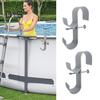 Swimming Pool Side Hook Adjustable Poolside Pool Leaf Skimmer Net Brush Holder Heavy Duty Plastic Above Ground Pool Pole Hanger Tools Pool Accessories