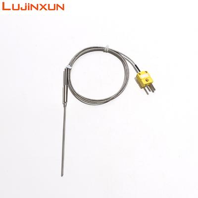 LUJINXUN Armoured Thermocouple Probe Dia.1-5mm Length 50-300mm WRNK-191 K Temperature Sensor with Mini Plug 0-1100 Degree 1pc