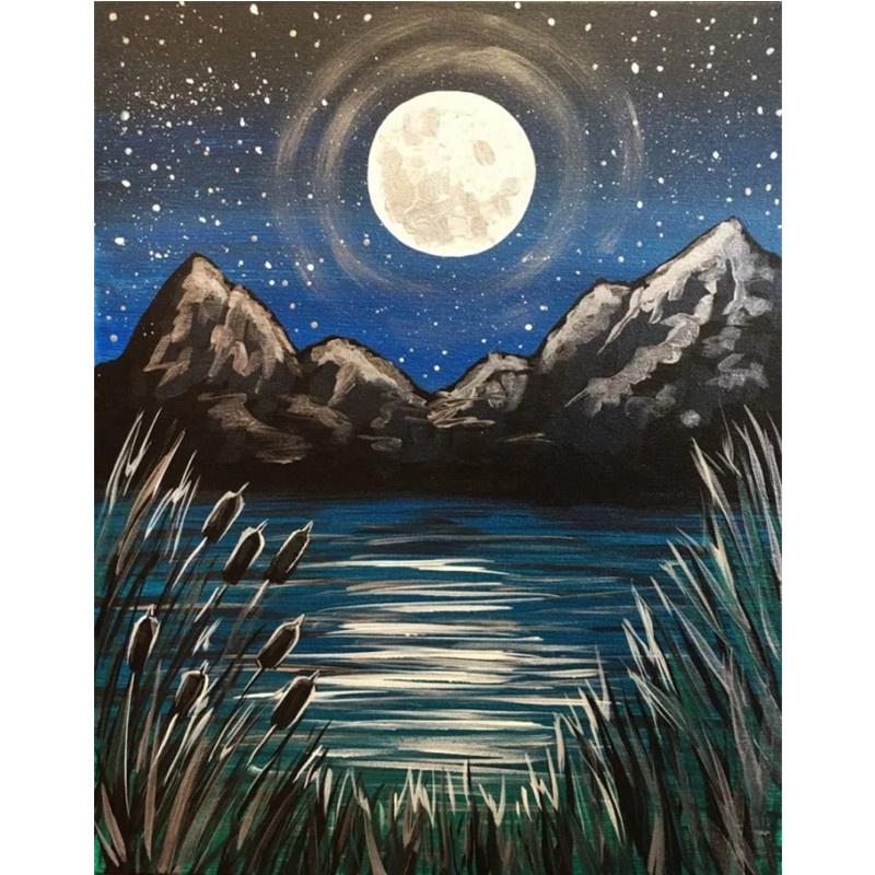 Kit Diamond Painting 5D Paesaggio Aurora Albero - Confezione Da 9, Fai Da Te Per Adulti, Arte Con Diamanti Rotondi