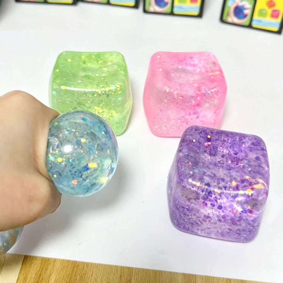 Maltose Cube Stress Squeeze Toy D Ecompression Small Ice Cubes Anti Stress Slow Rebound Polar Light Colorful Squeeze Tpr Block