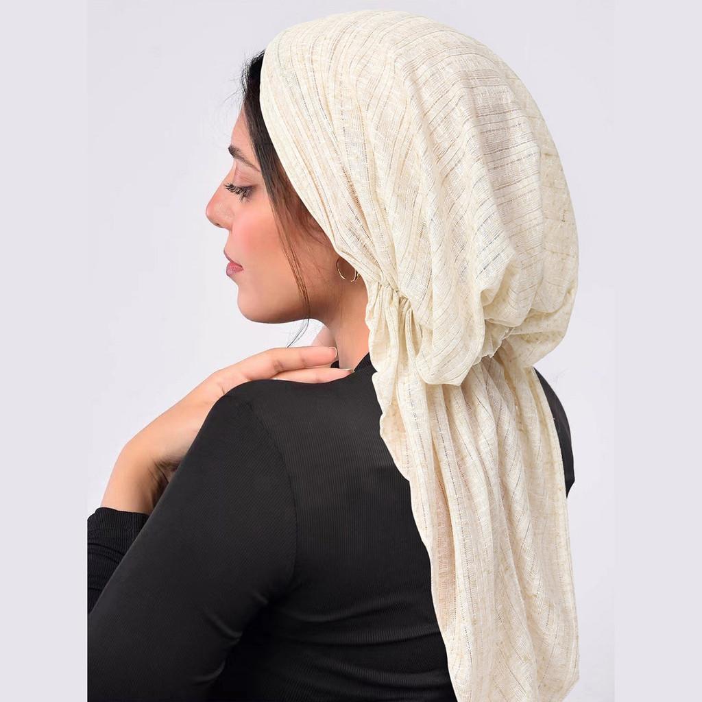 Polyester Womens Arc Hat With Double Tail Headscarf For Casual Travel