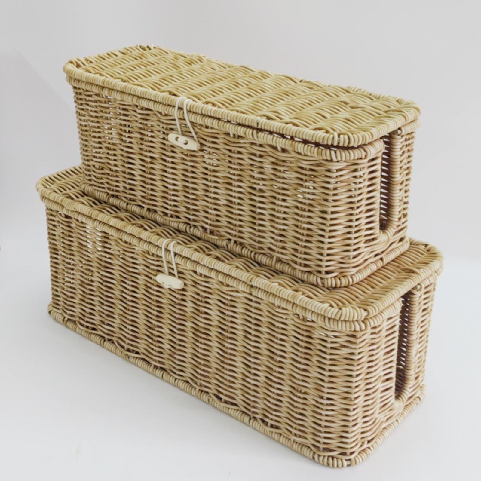 Creative Flip-Top Rattan-Like Woven Storage Basket Household Desktop Organizer Toy Storage Box One Size белый 2850₽
