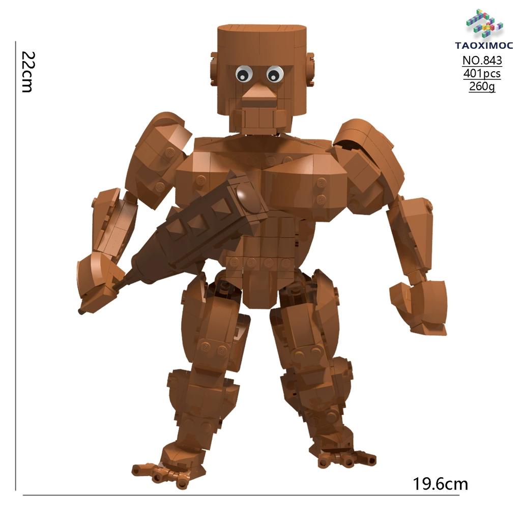 AI Anime Shanhaijing Tung Tung Sahur Wooden Stick People Pass Abstract Building Block Set Gift Present Toy Ornament Brick Doll Scale Model