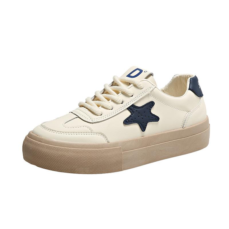 

Корейская версия старых звездных маленьких грязных ботинок, женская летняя обувь 2025 года, новая дышащая повседневная универсальная спортивная обувь на плоской подошве со шнуровкой 35 синий