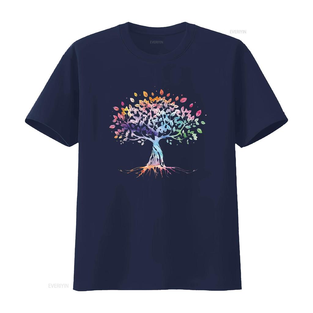 Mens Colorful Life Is Really Good Vintage Unique Tree Art T Shirt Black Medium vintage Washed Comfortable Slightly Casual