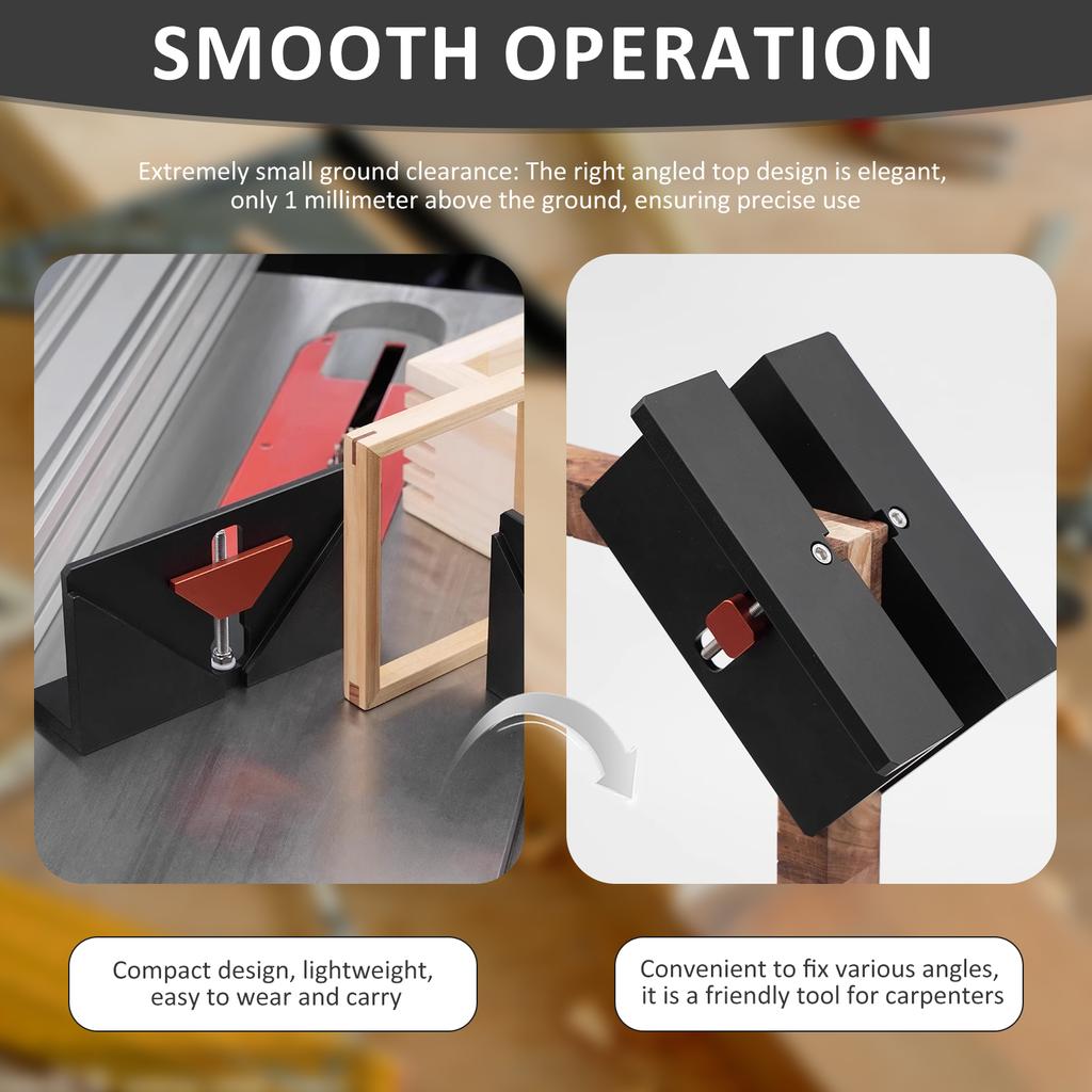 2Pcs Right Angle Woodworking Clip Spline Fixture Router Auxiliary Tools Aluminum Alloy Table Saw Jig for 5-42mm Thick Frame