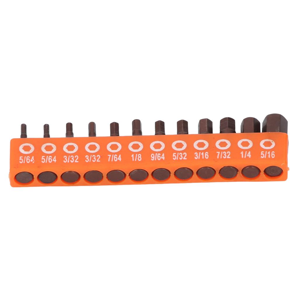 12Pcs Hex Bit Set Imperial 1/4 Shank for Drill Electric Screwdriver S2 Alloy Steel 25mm with Storage