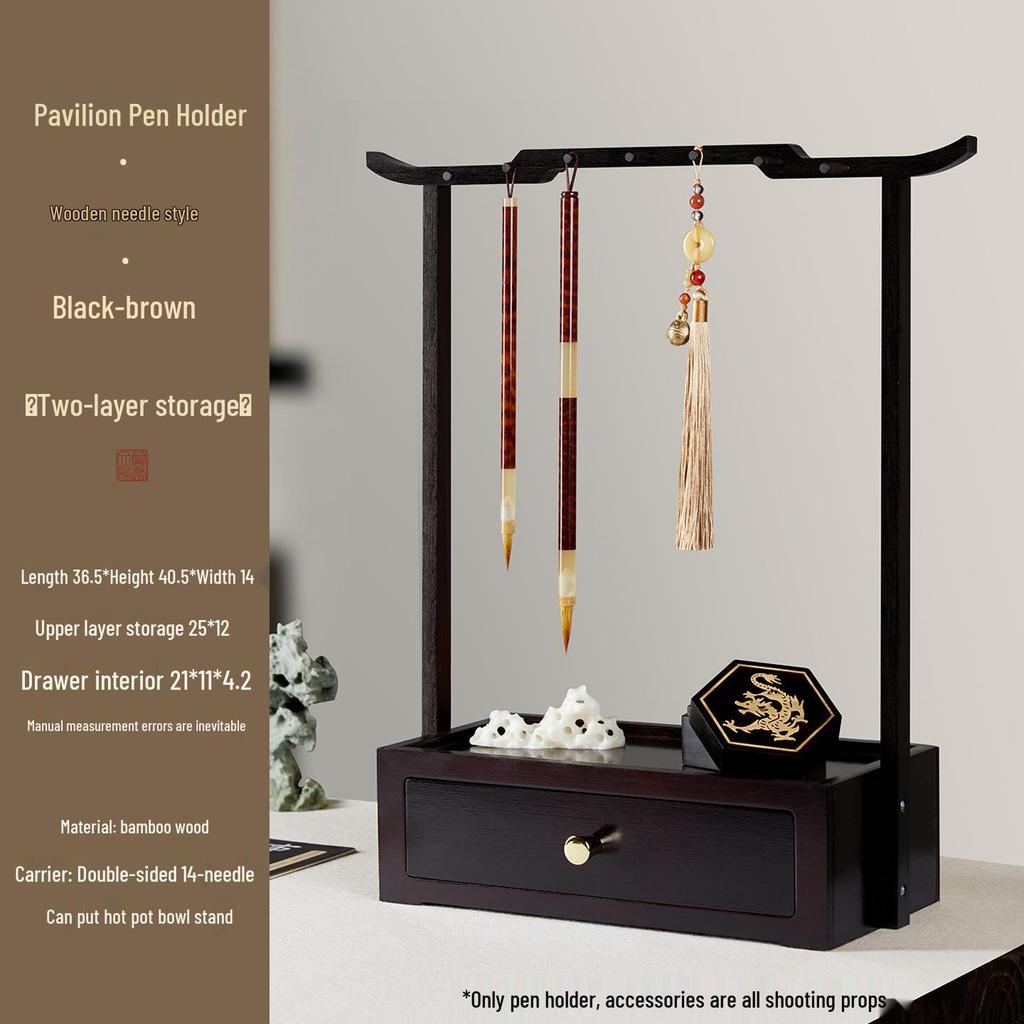 Solid Wood Calligraphy Brush Stand: Multifunctional Brush Holder for Beginners