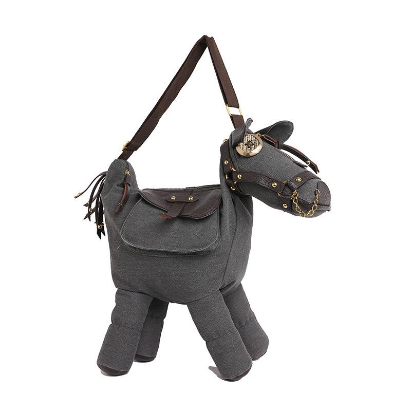 Fashion cartoon funny baby donkey large capacity women s backpack new ins women s shoulder messenger bag серый