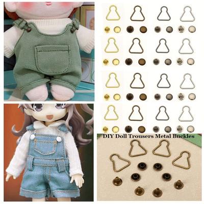 4Sets Mini Gourd Style Sewing Accessory  Belt Buttons Trousers Bags Accessories Dolls Buckles Metal Buckle