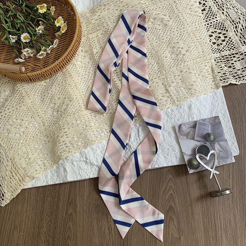 Double-layer polka dot silk scarf, high-end versatile small scarf, fashion headscarf, headband, hair tie, decorative belt.