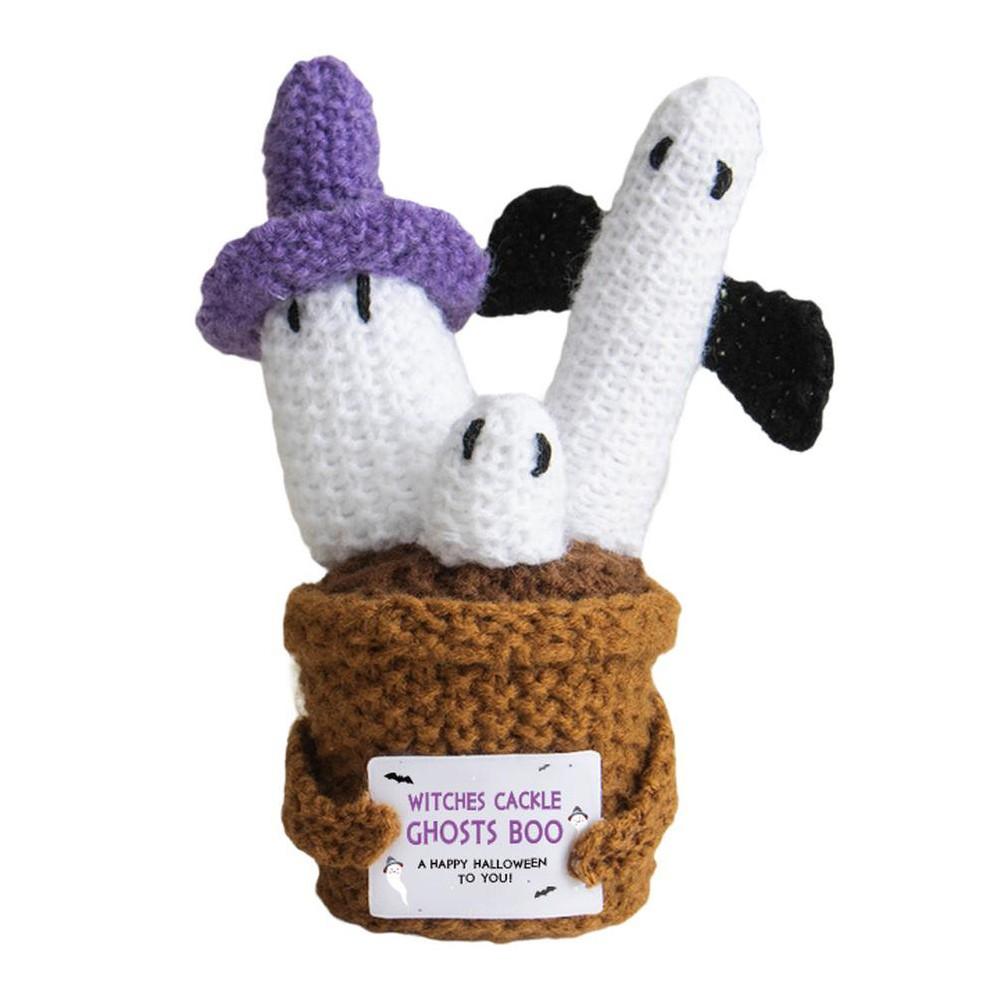 

Crochet Decorations Halloween Plant Ornaments Handcrafted Yarn Ornaments B