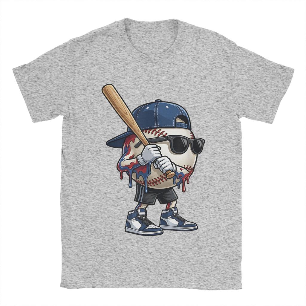 Baseball Drip For Boys Ice Cream Drip Baseball Sport Lover Tshirt Summer Tshirts Cotton Tee Shirt For Unisexs Tops