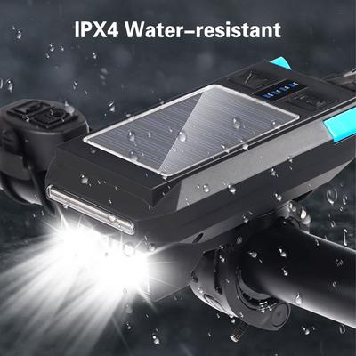 Solar USB wiederaufladbare Fahrrad-Scheinwerfer-Frontleuchte, wasserdichte Fahrrad-Taschenlampe, Nachtfahrlicht