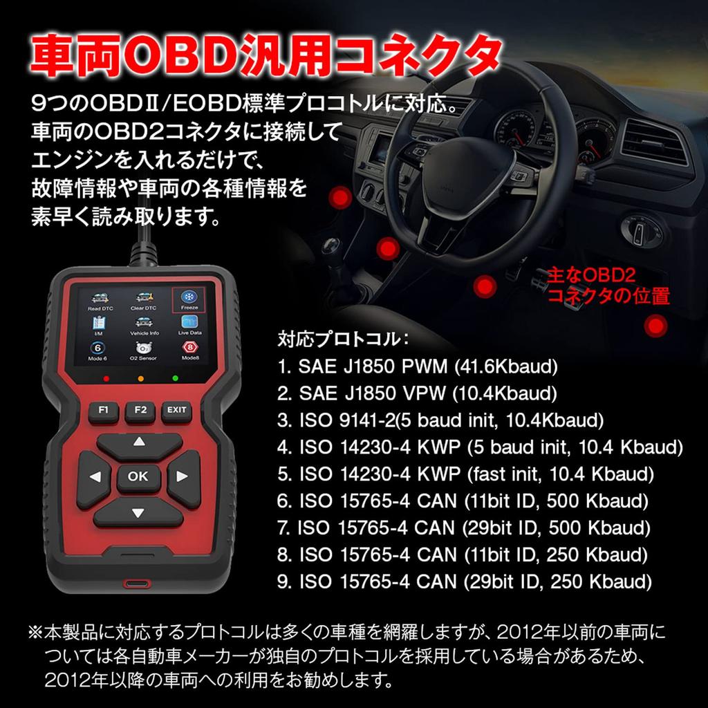 MAXWIN OBD-DIA02 OBD2 Diagnose-Scanner für Fahrzeuge, Motor- und Motormanagement-Diagnose, Enthält ca. 36.000 Fehlercodes