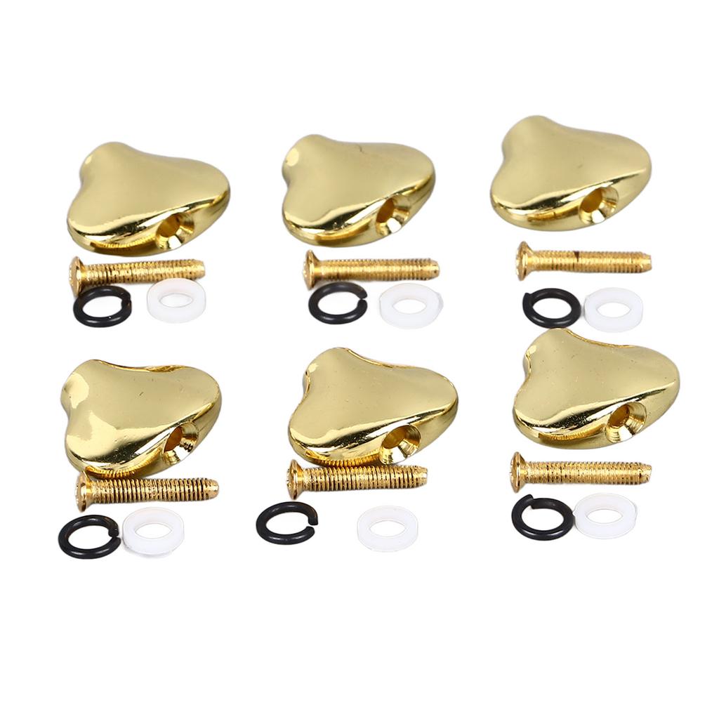 6 Stück Gitarrenmechanik-Knopf Exquisite Fischschwanzform Bequemer Griff Metall Stimmwirbelkopf
