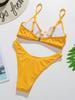 Women's 2 Piece Bathing Suit Rope Gathering Bikini Sets Plain Swimsuit Beachwear Summer Bikini Swimsuits