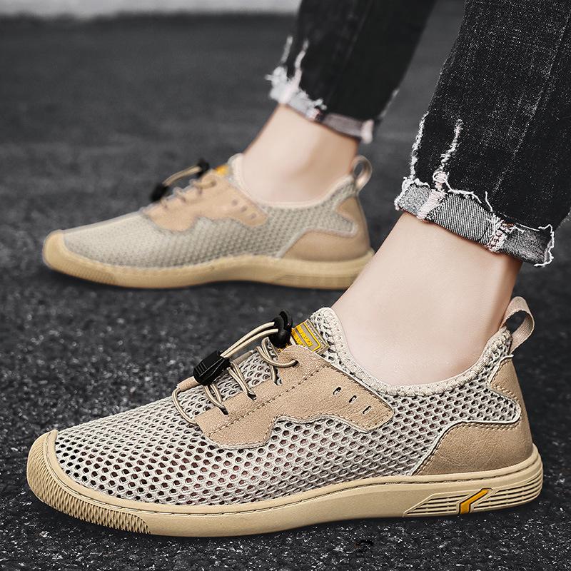 Men's shoes summer breathable mesh sports leisure outdoor mesh shoes men's lightweight versatile hollow thin mesh shoes men