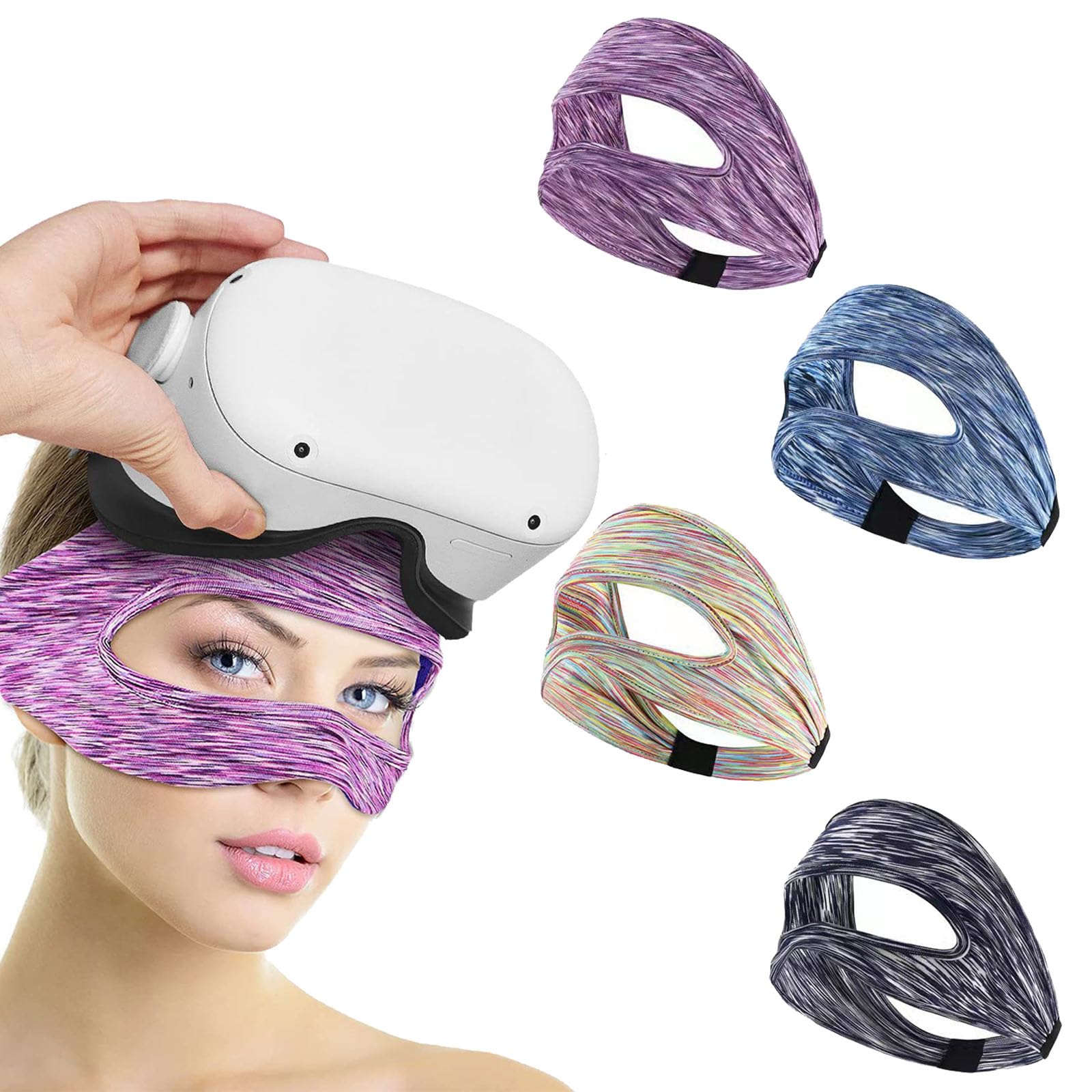 

VR Goggles Eye Mask VR Mask Eye Mask for VR Goggles 4 Piece Set Sweat Absorbent Quick Drying Washable Highly Convenient Breathable Soft Heat