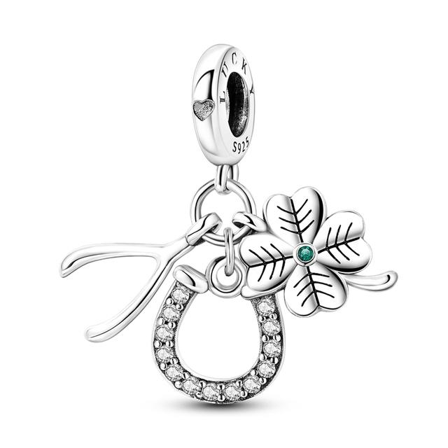 925 Sterling Silver Rainbow Sunflower Beads Animal Elephant Pendant Charms Fit Bracelet For Women