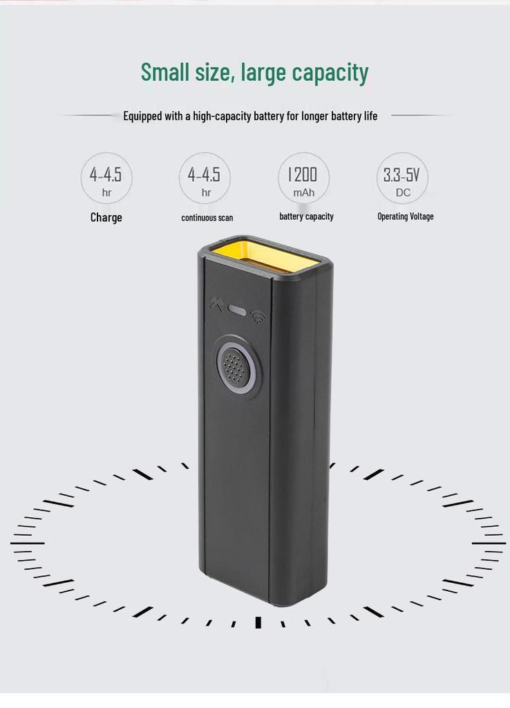 High-Speed Portable Wireless 1D/2D Scanner with Bluetooth & 2.4G Connectivity